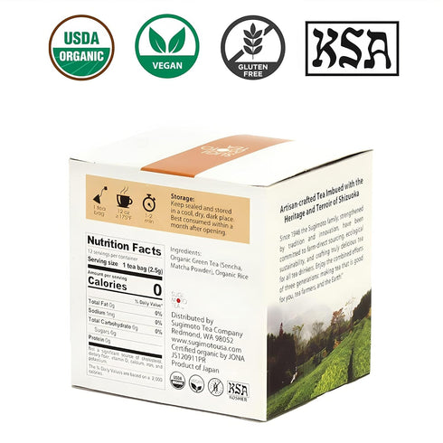 SUGIMOTO TEA Japanese Organic Matcha Genmaicha Tea Bags 12 Count Pack of 1...