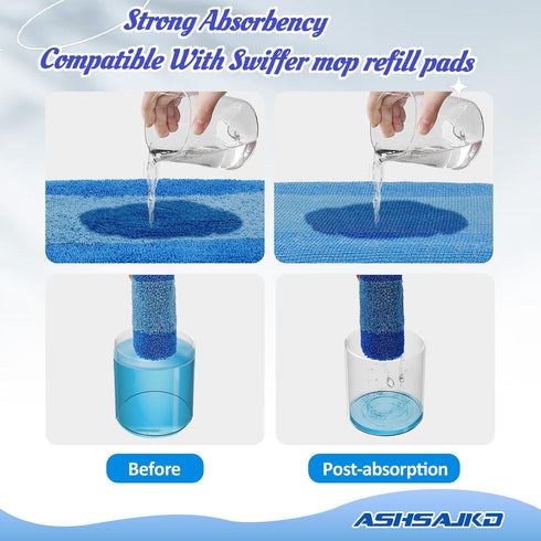 8 Pack Reusable Mop Refill Pad Compatible for Swiffer Sweeper Mops,Dry Refills Pad for 10-12 inches Sweeper Mop,Floor Cleaning Refills Pads,Dry We...