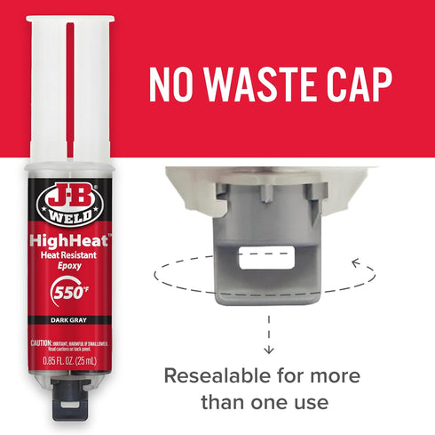 J-B Weld High Heat Epoxy Syringe, Dark Grey...