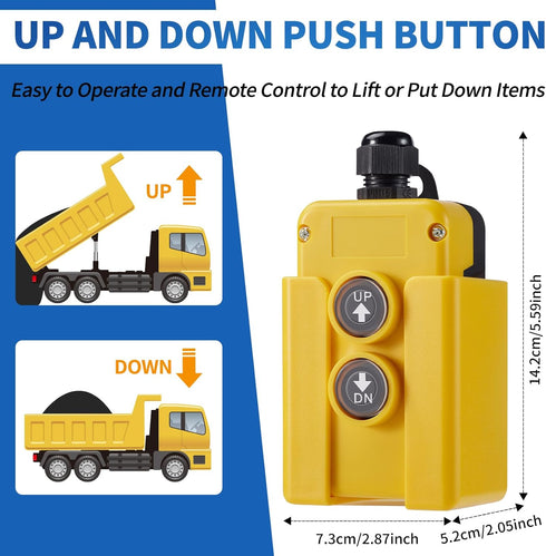 USLICCX 12V DC Dump-Trailer Remote-Control-Switch - for Double/Single Acting Electric Hydraulic Pumps Kit Power Unit Truck Gate Tipper Trailer Hoi...