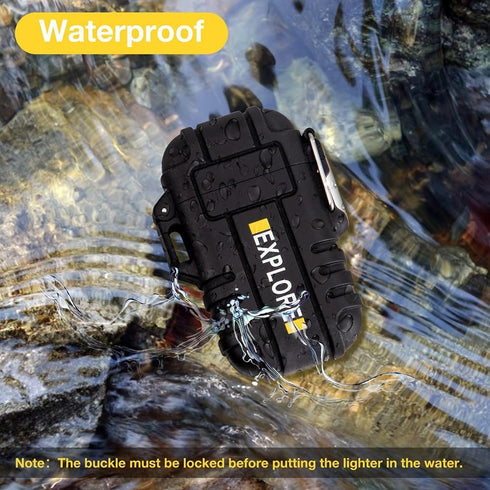 LcFun Waterproof Electric Lighter Windproof Dual Arc USB Rechargeable Flameless Plasma Lighters for Camping Hiking Survival Tactical Gear Gifts fo...