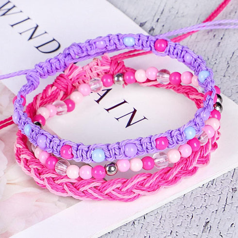 Caiyao Bohemian Beach Bead Waterproof String Bracelets Ocean Surfer Woven Braided Rope Bangle Boho Stretch Friendship Bracelets for Women Girls Je...