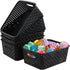6 Pack Plastic Pantry Weave Storage Basket Bin, Black...