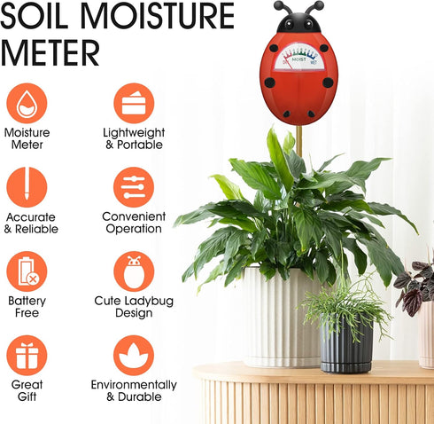 Soil Moisture Meter, Plants Moisture Meter, Gardening Tool Kits for Plant Care, Plant Water Monitor for Garden, Farm, Lawn Indoor & Outdoor Use, N...