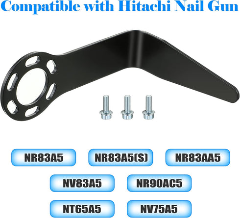 889661M Steel L Shaped Rafter Hook Replacement with Bolt, Pneumatic Tool Rafter Hook Compatible with Hitachi Nail Gun NR83A5, NR83A5(S), NR83AA5, ...