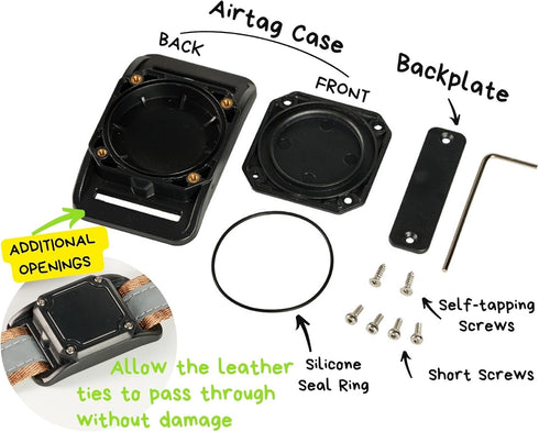 Airtag Dog Collar Holder, Ultra-Durable Dog and Cat Collars Mount for AirTag, Fits All Width Collars (2-Pack, BLACK)...