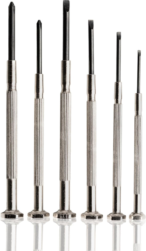Mini Screwdriver Set Plus Tweezer, 7 PCS Total, Small Screwdriver Set with 6 Different Size Flathead and Phillips Screwdrivers, Precision Screwdri...