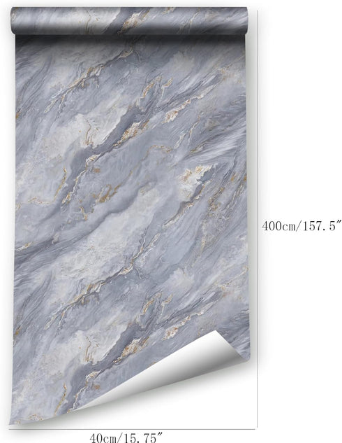 Marble Contact Paper for Countertops, 15.7''x157.5'' Marble Wallpaper Peel and Stick Marble Countertop Peel and Stick for Kitchen Countertop Vinyl...