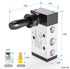 TAILONZ PNEUMATIC 1/4"NPT 5 Way 2 Position Air Hand Lever Operated Valve Pneumatic Solenoid Valve Manual Control Push-Pull 4H210-08...