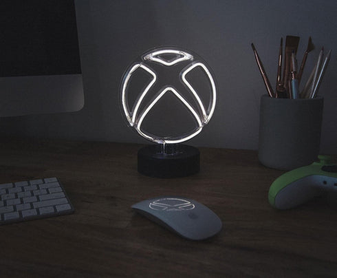 Xbox Logo White Neon Desk Lamp | Battery-Powered Mood Light For Table, Shelf | 9 Inches Tall...