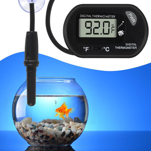 2Pcs Aquarium Thermometer Fish Tank Thermometer Reptile Thermometer Terrarium Water Temperature Test Digital Thermometer with LCD Display Fahrenhe...