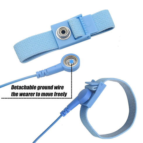 Adjustable Anti Static Wrist Strap, Grounded Wrist Band with ESD Safe Grounding Cord for Computer Electronics PC Building (1 Pcs)...
