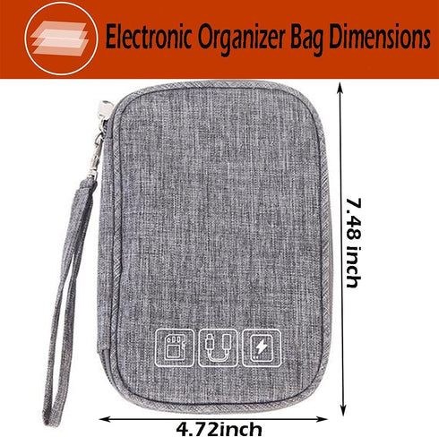 Electronic Accessories Case, Cable organizer Bag, Universal Cable Cord Holder Organizer/Electronic Case, Waterproof Portable Cable Organizer Bag, ...