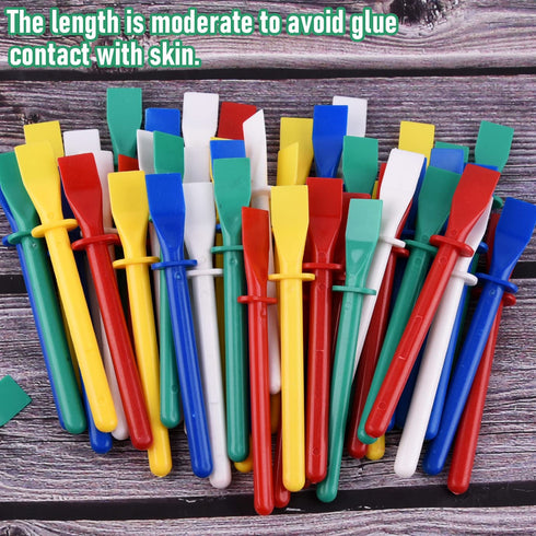WXJ13 50 pcs Glue Spreaders,Colored Plastic Glue Smear Sticks Applicator Glue Scrapers,Glue Roller...