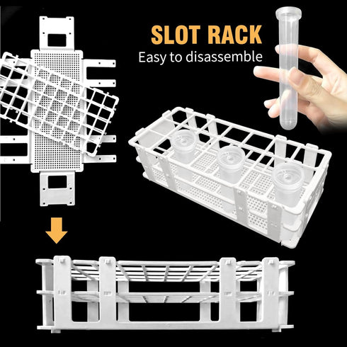 Floral Water Tube, 25 Pcs Clear Flower Water Tubes with Caps 21 Slot Rack Kit for Fresh Flower Arrangement Plant Cuttings...