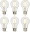 Westinghouse 5257020 4.5 Watt (40 Watt Equivalent) A19 Dimmable Clear Filament LED Light Bulb, Medium Base, 6 Pack...