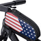 Bike Top Tube Bag Bicycle Front Frame Bag Biking Accessories Cycling Bag American Flag Print Bike Pouch for Mountain Bike Road Bicycles...