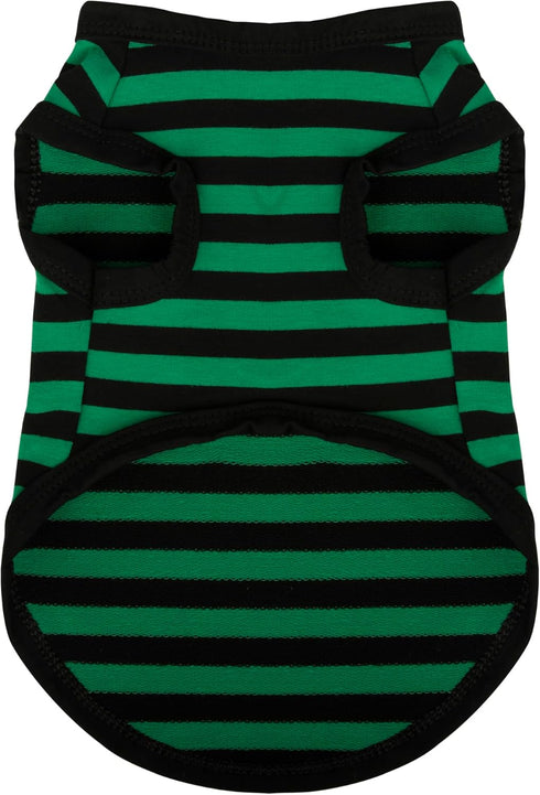 Dog Striped Shirt Happy Color Cotton Sleeveless Puppy Dog Shirts Breathable Pet Apparel Tank Top Colorful Puppy Sweatshirt Dog Clothes for Small M...