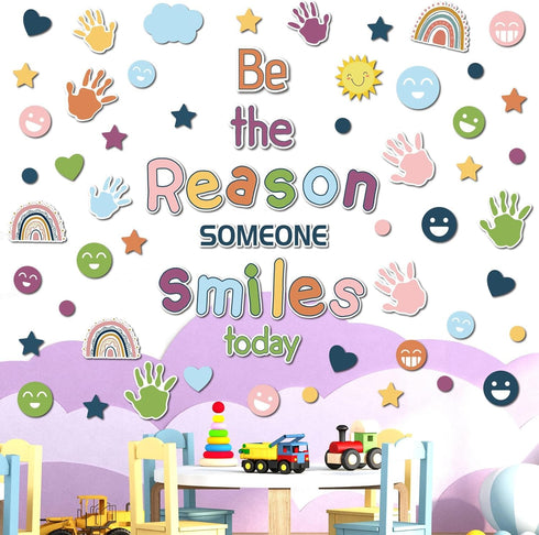 Boho Welcome Back to School Classroom Bulletin Board Set for Elementary Decoration - Be The Reason Someone Smile Today Classroom Decors for Kinder...