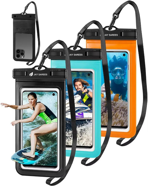 Universal Waterproof Phone Pouch 3 Pack, IPX8 Phone Water Protector Pouch Case Bag Lanyard Compatible iPhone 14 13 12 Pro Max Samsung Galaxy S22, ...