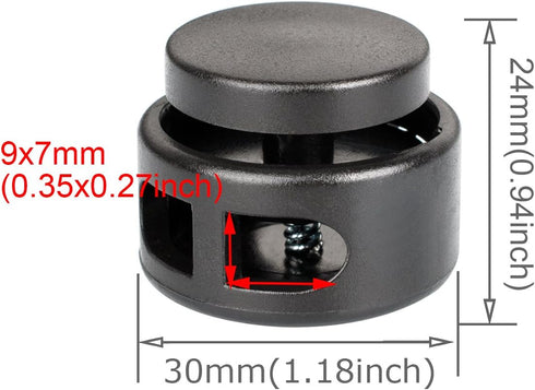 DYZD Extra Large Cord Lock End Spring Cord Stopper Toggle for Paracord, Drawstring (Black, 10 PCS)...