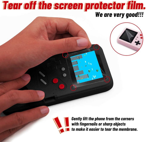 LucBuy Game Console Case for iPhone 15 Pro, Retro Protective Cover Self-Powered Case with 36 Small Game, Full Color Display, Shockproof Video Comp...