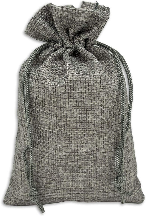 12-Pack 5.5x7.75 Natural Burlap Gift Bags w. Drawstring (Cool Grey, Medium) for Party Favors, Presents or DIY Craft by TheDisplayGuys...