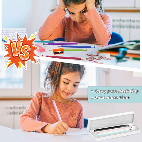 Infinity Pencil with Eraser, Cute Forever Pencil with 6 Replaceable Pencil Stubs for Drawing Painting Home Office School, Forever Pencils with Era...