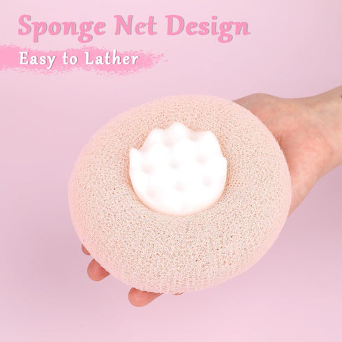 1 Pack Bath Body Brush Shower Sponge Courtesy Sponge Soap Balls Exfoliating Body Scrubber Soften Beautiful Skin for Women Scrub Body and Enjoy The...