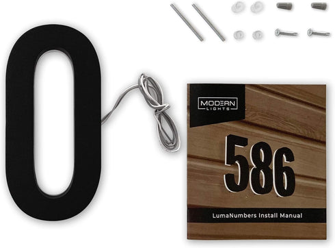 5 Inch House Numbers, ABS-Polymer, Premium Quality, Backlit LED 5000K Illuminated Home Address Number, Lighted House Numbers, Modern Address Numbe...