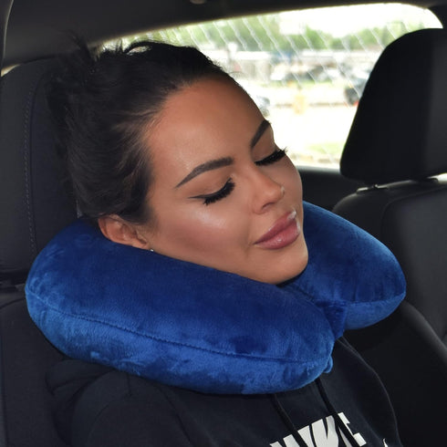 Wolf Essentials Adult Cozy Soft Microfiber Neck Pillow for Travel – Compact, Machine Washable - Perfect for Airplane, Car, or Home Use - Filled an...