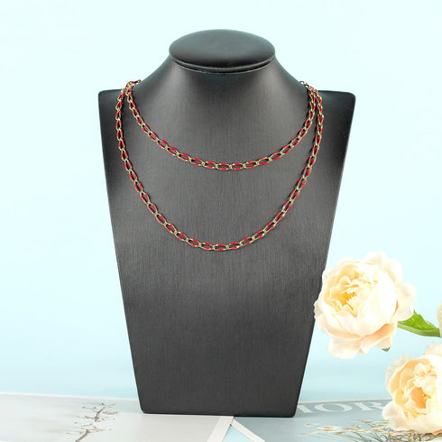 UMAOKANG Stainless Steel Chain for Jewelry Making Dainty Gold Plated Chain Necklace for Women Red Enamel Jewelry Chain with Jump Rings and Lobster...