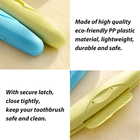 4 Packs Toothbrush Travel Case, Portable Travel Toothbrush Holder with Large Toiletry Bag for Travel, Business Trip, Camping, Home...