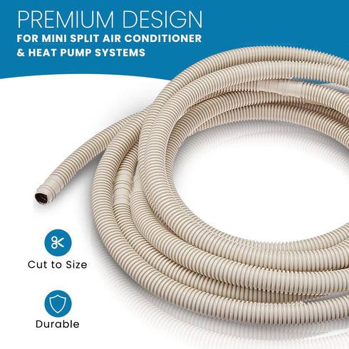 Senville 20 Ft Drain Hose Line for Mini Split Air Conditioner Ductless Heat Pump...