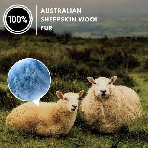 Andalus Brands Fluffy Wool Sheepskin Steering Wheel Cover, Soft & Fuzzy Plush, Universal Fit 14 1/2-15 1/2 Inch, Anti-Slip, Comfortable & Luxuriou...
