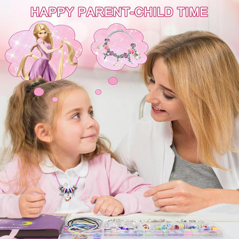 Redtwo 200 Pcs Charm Bracelet Making Kit, Friendship Jewelry Making Supplies Unicorn/Mermaid/Birthday Gifts Toys for Teen Girls Age 4 5 6 7 8 9 10...