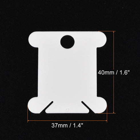 PATIKIL Plastic Floss Bobbins, 100 Pack Thread Cards Cross Cotton for Craft DIY Sewing Storage Case Embroidery, White...