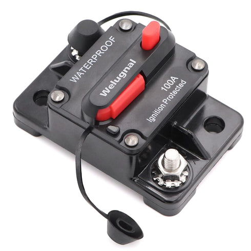 100 Amp Automotive Marine Circuit Breaker with Manual Reset Surface-Mount for Trolling Boat Motor Battery Thermal 12V-48V DC Waterproof...