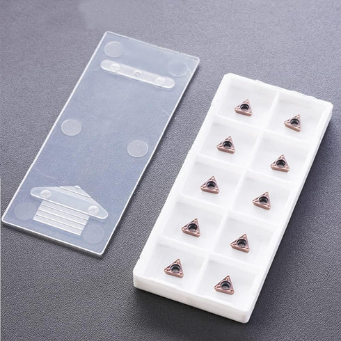 10PC Turning Carbide Indexable Inserts for mini Pneumatic Chamfering Machine, Tungsten Steel Replaceable Blade Lather Turning Tool Bit, Metal Cutt...