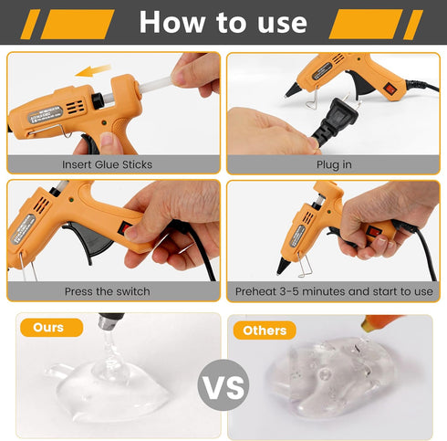 Mulwark Mini Hot Glue Gun Kit Fast Hot Glue Gun With Glue Sticks 30 pcs, Hot Glue Gun Sticks Mini for DIY Projects, 20W Hot Melt Glue Gun for Home...