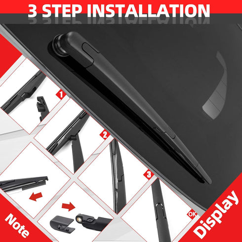 Rear Windshield Wiper Arm Blade Set for Hyundai Santa Fe 2013-2017...