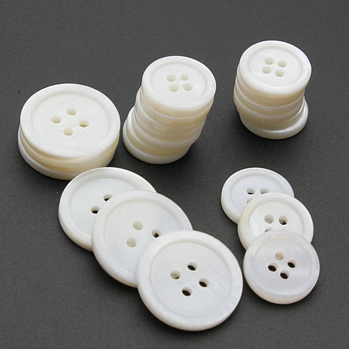 White Genuine Mother of Pearl Buttons, 22PCS/Pack(16PCS 15MM+6PCS 20MM), Natural MOP Pearl Shell Bulk Buttons for DIY Sewing Crafts,Shirts, Suits ...