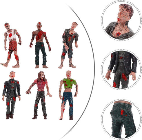 Zerodeko 12 PCS Toy Zombie Action Figures with Movable and Detachable Joints, Mini Zombie Figurines, Bloody Zombie Models for Presents, Decoration...
