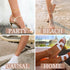 DEARMAY Gold Ankle Bracelets for Women Waterproof 3Pcs 14K Gold Plated Anklets Layered Cuban Link Chain Herringbone Dainty Cute Anklets Set Pack S...