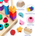Montessori Wooden Lacing Beads Toys for 2 3 4 Year Old Toddler Kids, Sequencing & Stacking Block Toy with Storage Box, STEM Preschool Learning Toy...