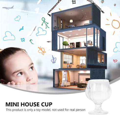 34pcs Miniature Cups 1/17 Dollhouse Miniature Wine Glass Drink Cups Set Miniature Ice Cream Cup Drinking Glasses Dollhouse Kitchen Accessories...