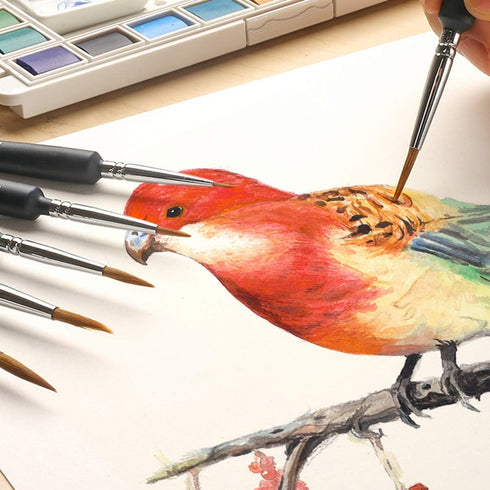 3 PCS Wolf Hair Set Detail Art Painting Miniatures Acrylic Watercolor Oil Paint (000 + 00 + 0) As Shown...