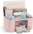 Desk Organizer with 2 Drawer, Multi-Functional Pencil Pen Holder for Desk, Desk Organizers and Storage with 5 Compartments, Desktop Organizer for ...