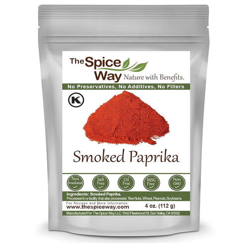 The Spice Way Smoked Paprika - pure, no additives, Non-GMO, no preservatives, no fillers. Authentically smoked with herbs.4 oz resealable bag...