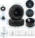 4pcs RC Trailer Tires, 12mm Hex Hard Dish Wheel Rim and Tires with Lock Nuts Washers Wrench for 1/10 Rock Crawler Truck Off Road Racing Car Axial ...